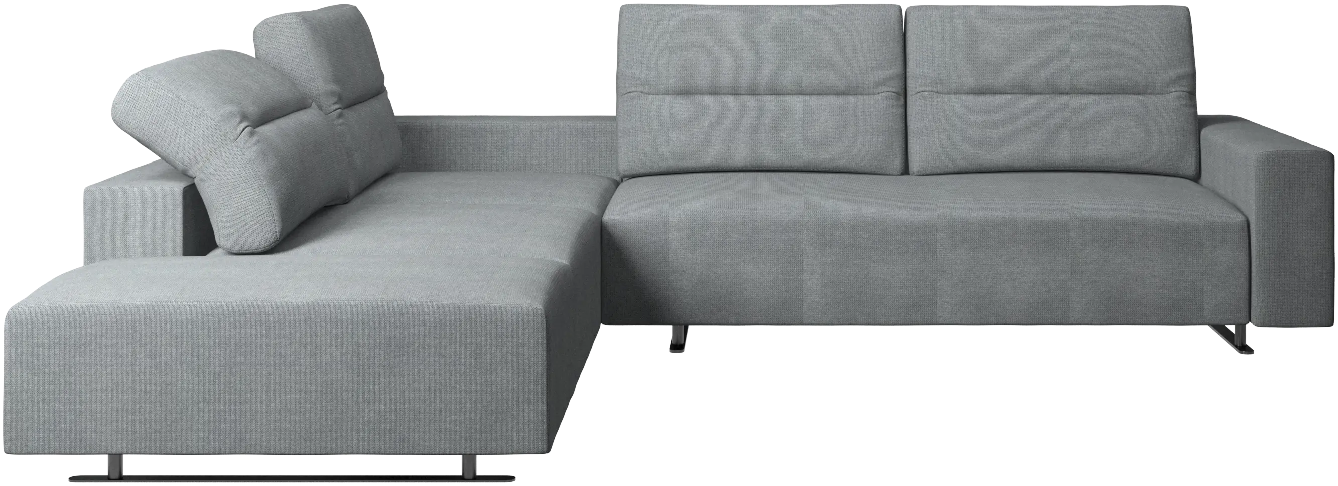 Hampton corner sofa with adjustable back and storage on right side
